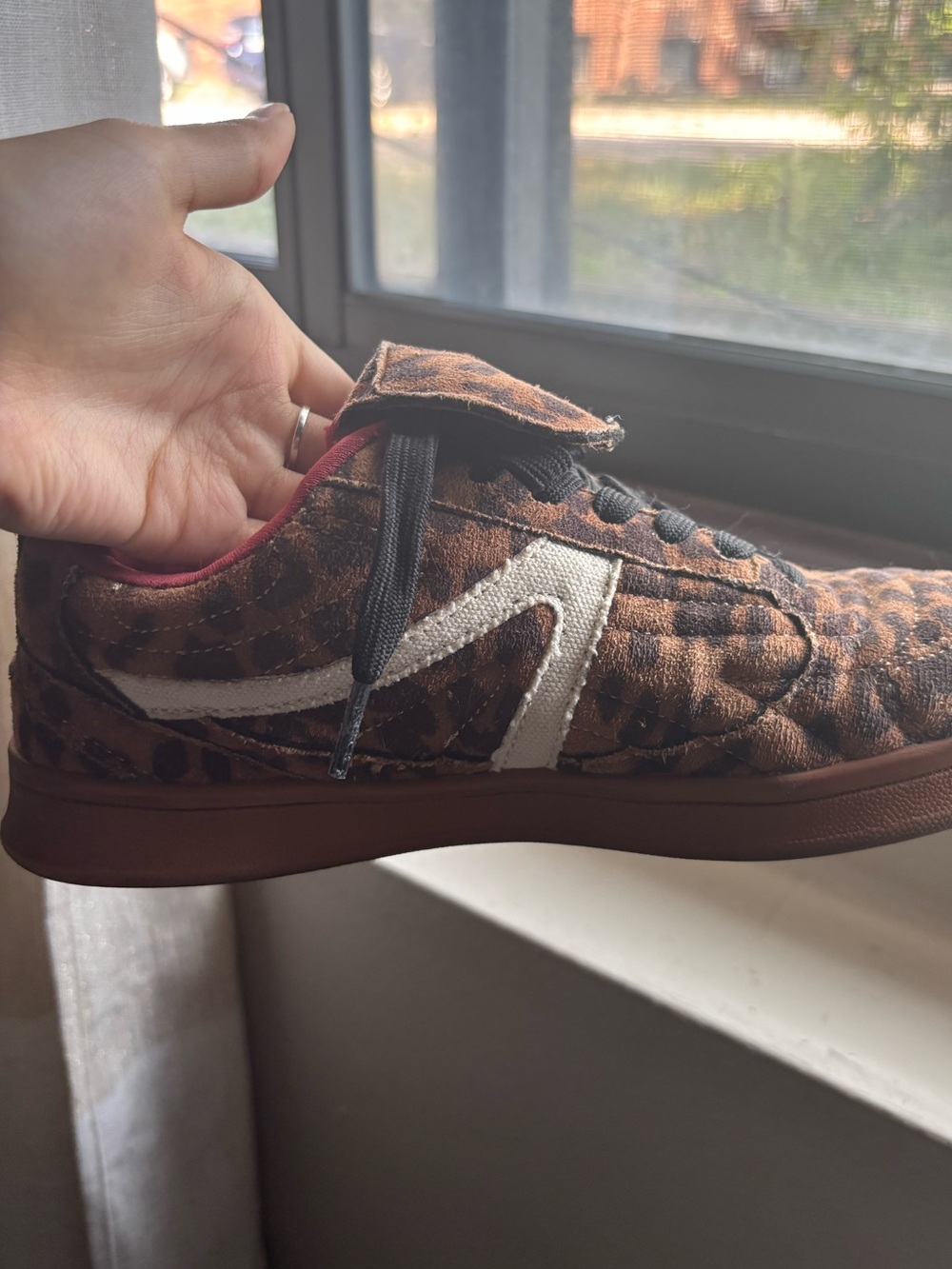 Marshalls Brown Leopard Print Sneakers with White Accent